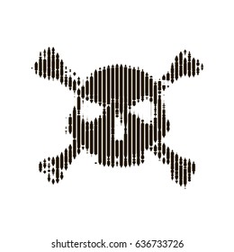 Halftone skull, line, Wave. Design element. Icon.