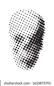 halftone skull tattoo vector design