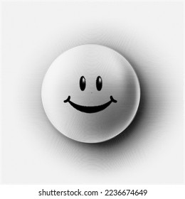 Halftone smile. Square bitmap vector poster