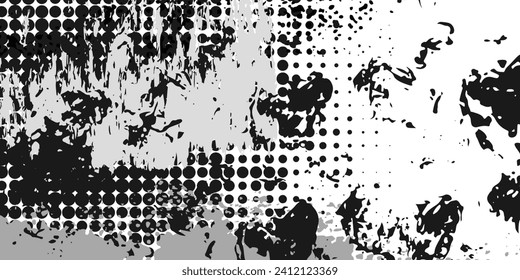 Halftone smooth grunge vector urban texture. Distressed overlay texture. Grunge vector grunge arts modern Distressed black and white grunge seamless texture. Overlay scratched design background.arts