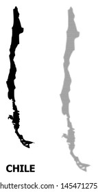Halftone and solid map of Chile composition illustration. Vector map of Chile composition of x-cross elements on a white background. Abstract flat geographic scheme for educational purposes.