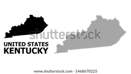 Halftone and solid map of Kentucky State composition illustration. Vector map of Kentucky State composition of x-cross items on a white background.