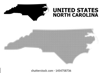 Halftone Solid Map North Carolina State Stock Vector (Royalty Free ...