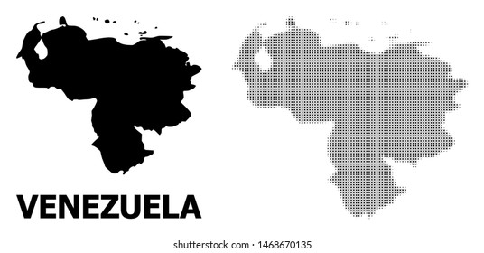 Halftone Solid Map Venezuela Collage Illustration Stock Vector (Royalty ...