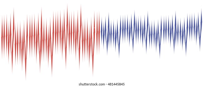 Halftone sound or heart waves isolated on white background