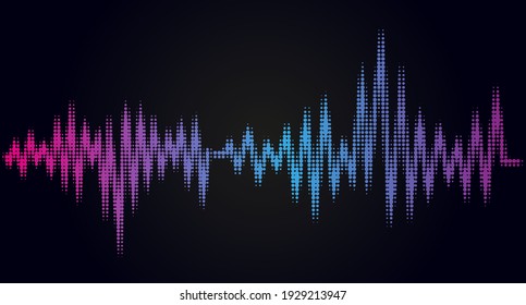 Halftone sound wave equalizer. Vector illustration