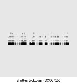 Halftone sound wave pattern modern music design element 