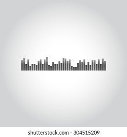 Halftone sound wave pattern modern music design element 