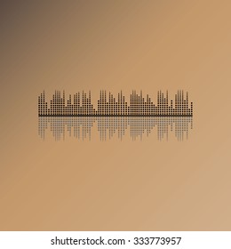 Halftone sound wave pattern modern music design element 