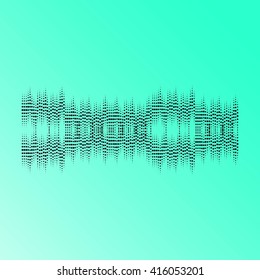 Halftone sound wave pattern modern music design element isolated on white background