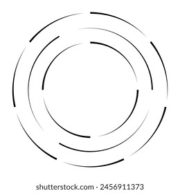 Circular de líneas de velocidad de semitonos. Arte geométrico en forma de círculo. Símbolo de movimiento de remolino redondo. Marco circular de semitonos. elemento de diseño de Vector