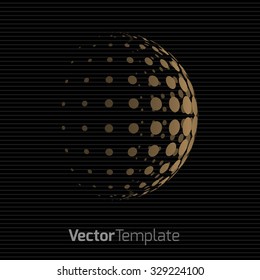 Halftone Sphere. Halftone Design Element. Abstract Globe Logo Template. Vector Illustration.