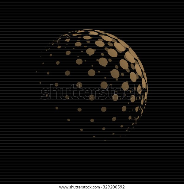 Halftone Sphere. Halftone Design
Element. Abstract Globe Logo Template. Vector
Illustration.