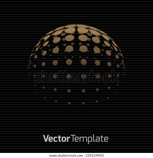 Halftone Sphere. Halftone Design\
Element. Abstract Globe Logo Template. Vector\
Illustration.
