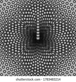 Halftone sphere of points. Gradient dots of different sizes on grey a background. Abstract halftone. EPS10 Vector