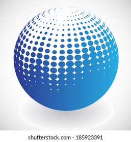  halftone sphere. vector illustration 