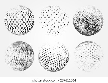 Halftone sphere.Halftone vector design element.Abstract round logo.
