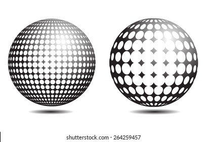 Halftone spheres.Vector illustration.