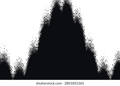 Halftone spike pattern with black and white pixelated triangular shapes blackwhite
