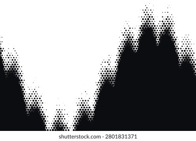 Halftone spike pattern with sharp black and white contrast blackwhite dots