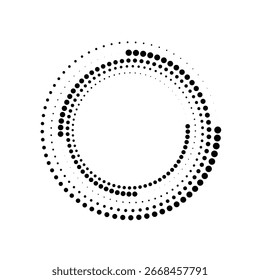 Halftone spiral abstract concept circular dot