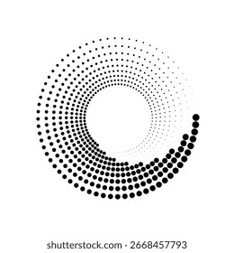 Punto circular del concepto abstracto espiral del semitono