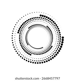 Halftone spiral abstract concept circular dot
