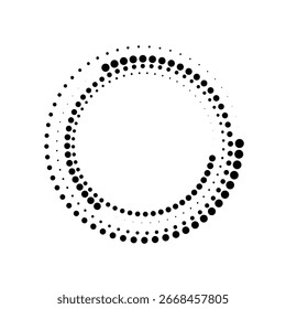 Halftone spiral abstract concept circular dot