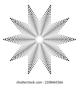 Halftone Spiralhintergrund. Abstrakte monochrome Hintergrund, Muster, Textur. Vektorgrafik. Logo-Design. Vectordesign-Element.