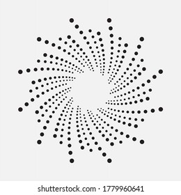 Halftone Spiral Background Dotted Concentric Circular Stock Vector ...