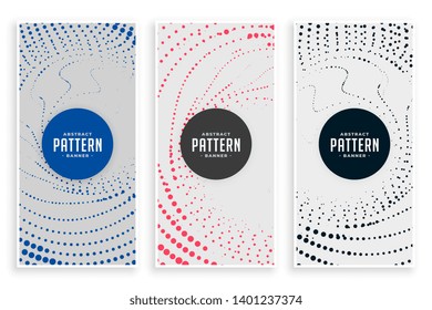 halftone spiral banners set design