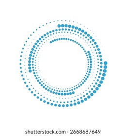Halftone spiral dynamic blue technology dots