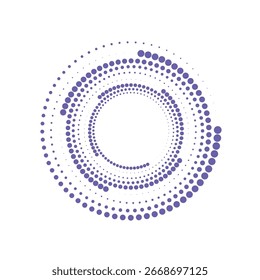 Halftone spiral dynamic purple technology dots