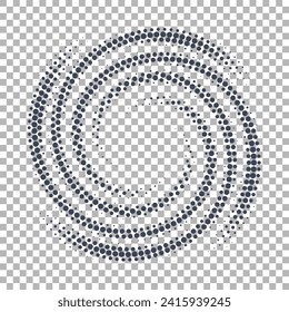 Halftone Spiral on Transparent Pattern, PNG Ready, Vector Illustration