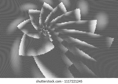 Halftone spiral vector background - exotic flower