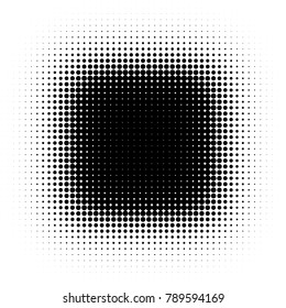 Halftone square design element, banner. Vector illustration
