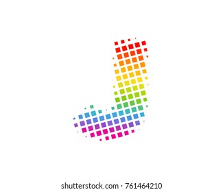 Halftone Square Letter J Icon Logo Design Element