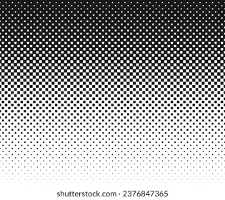 Halftone square pattern. Black and white halftone gradient. Geometric halftone. Transparent background.