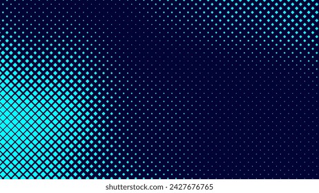 Halftone Square Pixels Pattern. Faded Shade Background. Grid Gradation BG. Black Screentone Diffuse Background. Overlay Texture. Abstract Patern for Design Comic Prints. Vector Illustration.