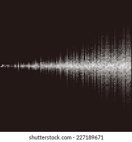 Halftone square vector elements.Black and white sound waves. Music waveform background. You can use in club, radio, pub, party, concerts, recitals or the audio technology advertising background. 