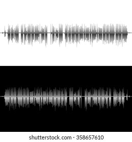 Halftone square vector elements.Vector sound waves. Music round waveform background. You can use in club, radio, pub, party, concerts, recitals or the audio technology advertising background.