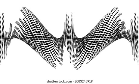 Halftone Square Vector Equalizer . Abstract  Music Wave Sound Background . 
