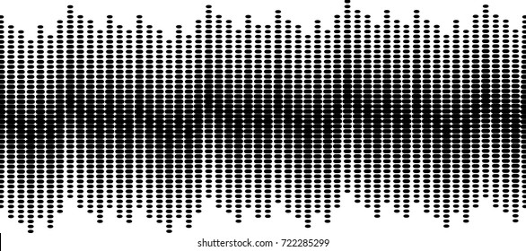 Halftone Square Vector Equalizer . Abstract  Music Wave Sound Background . 