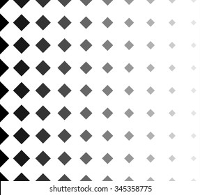 Halftone with squares. Fading squares background. Vertically seamless.