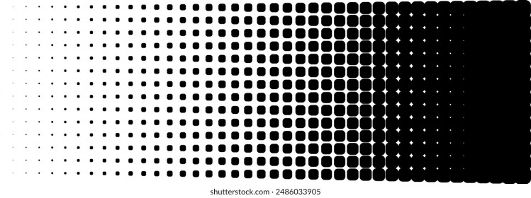 halftone, squares Geometric pattern ,Illustration, vector, alternating overlapping, orderly arrangement background, black and white, banner, website. dark white and gray. 