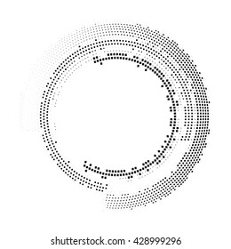 Halftone squares round. Logo design. Vector illustration.