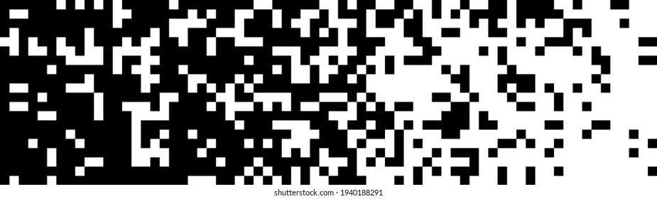 Halftone squares. Vector stylized geometric pattern and background. Falling pixels. Abstract mosaic. Vector illustration.