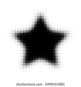 Halftone star. abstract dots logo emblem design