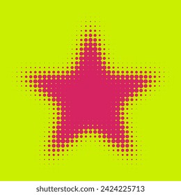 halftone star background. pink star isolated. Vector illustration