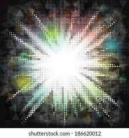 Halftone Star Big Bang on the diamod background